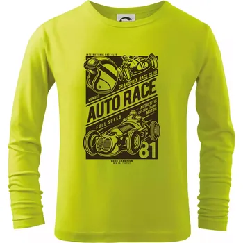 Dětská móda Auto Race - Triko dětské Long Sleeve - 122 cm/6 let ( Limetková )