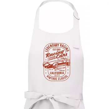 Kuchyňská zástěra Legendary Racing Cars - Pánská zástěra na vaření - Univerzální velikost ( Bílá )