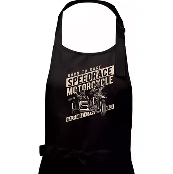 Kuchyňská zástěra Speedrace motrcycle half mile - Dámská zástěra na vaření - Univerzální velikost ( Černá )