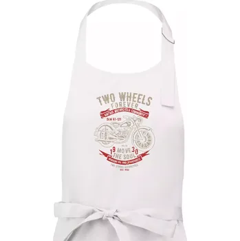 Kuchyňská zástěra Two Wheels Forever 2 - Pánská zástěra na vaření - Univerzální velikost ( Bílá )