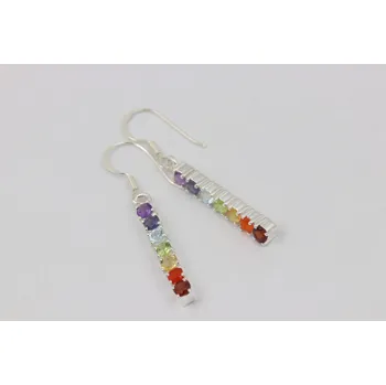 Náušnice Čakrové náušnice stříbrné tyčky