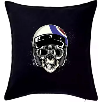 Polštář Moto helma letec - Polštář 50x50 - 50x50 - Pouze potah ( Černá )