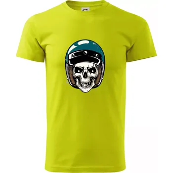 Moto helma modrá - Klasické pánské triko vyšší gramáže - 4XL ( Limetková )