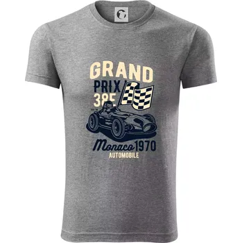 Pánské tričko Grand Prix - Viper FIT - Pánské zůžené tričko - S ( Tmavě šedý melír )