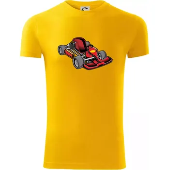 Pánské oblečení Motokára červená - Viper FIT - Pánské zůžené tričko - 2XL ( Žlutá )
