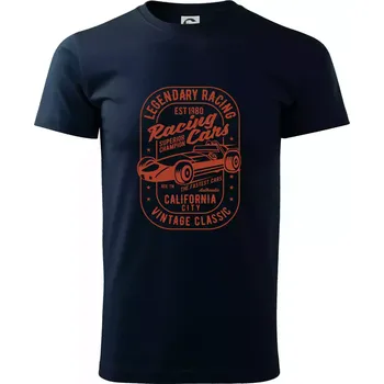 Pánské tričko Legendary Racing Cars - Triko extra velké (5-8XL) - 8XL ( Námořní modrá (velmi tmavá - téměř černá) )