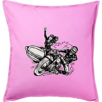 Polštář Motorka se sajdkou - Polštář 50x50 - 50x50 - Pouze potah ( Růžová )