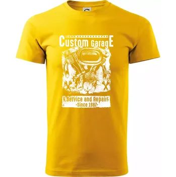 Pánské tričko Custom Motorcycle Garage - Triko extra velké (5-8XL) - 6XL ( Žlutá )