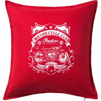 Polštář Indian Motorycle Club - Polštář 50x50 - 50x50 - Pouze potah ( Červená )