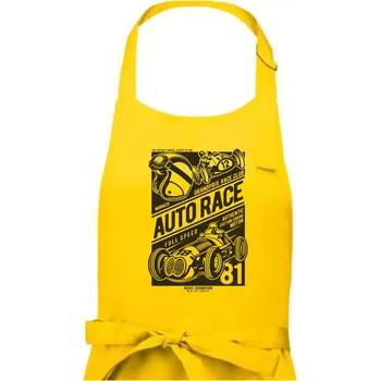 Kuchyňská zástěra Auto Race - Pánská zástěra na vaření - Univerzální velikost ( Žlutá )
