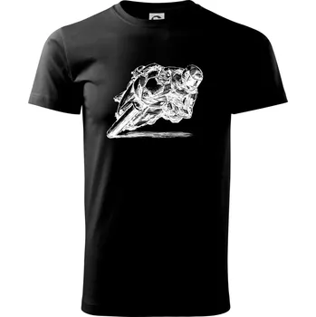 Pánské tričko Motorkář skica - Triko extra velké (5-8XL) - 8XL ( Černá )