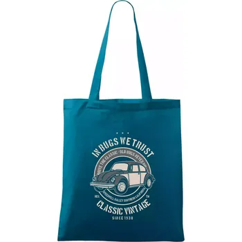 In Bugs We Trust - Taška bavlněná - 42 x 38 cm ( Petrolejová )