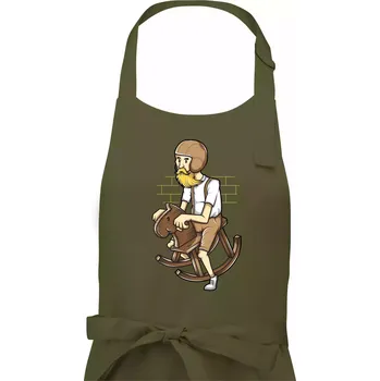 Kuchyňská zástěra Starý jezdec - Pánská zástěra na vaření - Univerzální velikost ( Khaki )