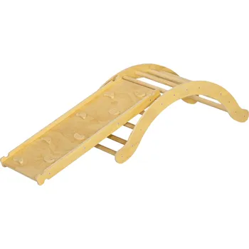 prolézačka Dětská prolézačka se skluzavkou, 168 x 49,5 x 39,5 cm | přírodní