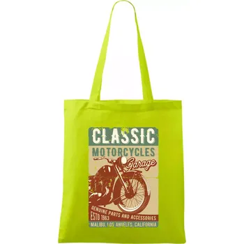 Moto garage malibu - Taška bavlněná - 42 x 38 cm ( Limetková )