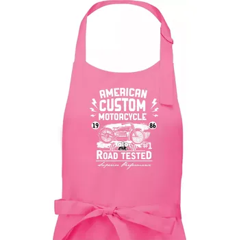 Kuchyňská zástěra American Custom Motorcycle - Pánská zástěra na vaření - Univerzální velikost ( Růžová )
