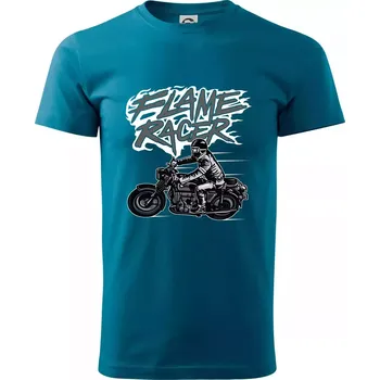 Flame Racer - Klasické pánské triko vyšší gramáže - XS ( Petrolejová )