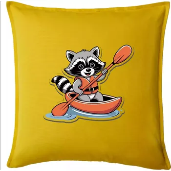 Polštář Mýval v kajaku kreslený - Polštář 50x50 - 50x50 - Pouze potah ( Žlutá )