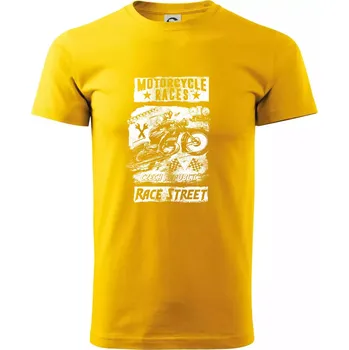 Pánské tričko Motorcycle Races - Triko extra velké (5-8XL) - 7XL ( Žlutá )