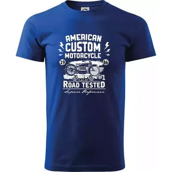 Pánské tričko American Custom Motorcycle - Triko extra velké (5-8XL) - 7XL ( Královská modrá )