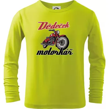 Chlapecké oblečení Dědeček motorkář - Triko dětské Long Sleeve - 104-110cm / 3-4 roky ( Limetková )