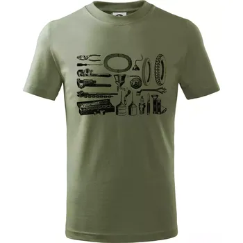 Oprava motorky - Tričko dětské bavlněné - 146 cm/10 let ( Khaki )