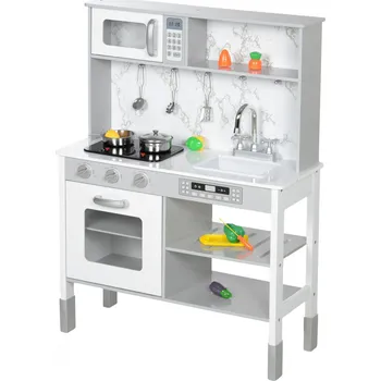Dětská kuchyňka Výškově nastavitelná dětská kuchyňka, 70,1 x 28 x 90,2-96,1 cm | bílá