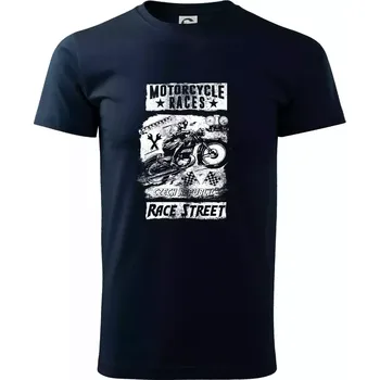 Pánské tričko Motorcycle Races - Triko extra velké (5-8XL) - 8XL ( Námořní modrá (velmi tmavá - téměř černá) )