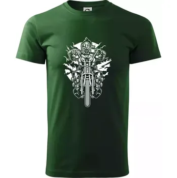 Pánské tričko Gasmask Chopper - Triko extra velké (5-8XL) - 8XL ( Lahvově zelená )