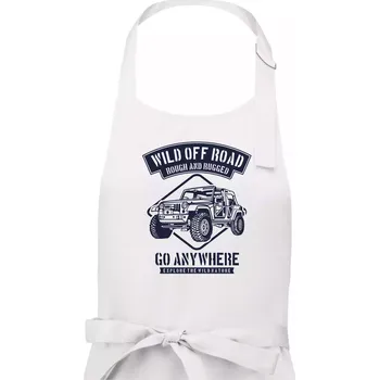 Kuchyňská zástěra Wild Off Road - Pánská zástěra na vaření - Univerzální velikost ( Bílá )