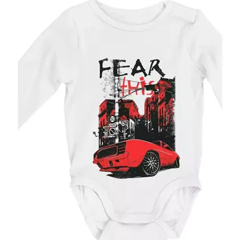 Kojenecký body Fear this car - Body kojenecké s dlouhým rukávem - Dlouhý r. do 3 měs ( Bílá )
