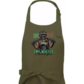 Kuchyňská zástěra Two Wheels Move the Soul - Pánská zástěra na vaření - Univerzální velikost ( Khaki )
