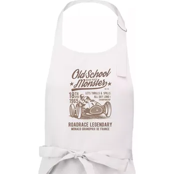 Kuchyňská zástěra Old School Road Race Monster - Dámská zástěra na vaření - Univerzální velikost ( Bílá )