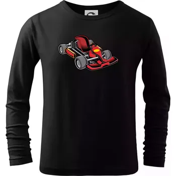 Chlapecké tričko Motokára červená - Triko dětské Long Sleeve - 122 cm/6 let ( Černá )