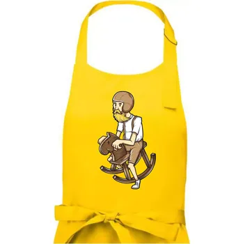 Kuchyňská zástěra Starý jezdec - Dámská zástěra na vaření - Univerzální velikost ( Žlutá )