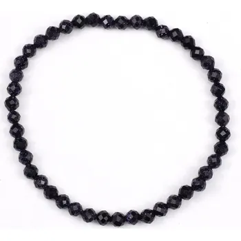 Náramek Náramek - Avanturín modrý synt. fazetovaný 4 mm