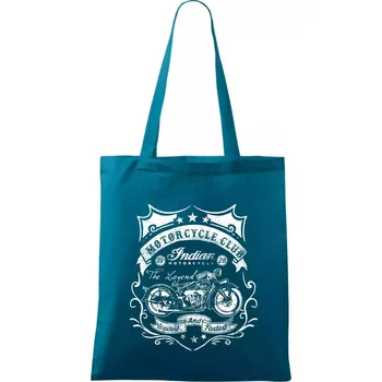 Nákupní taška Indian Motorycle Club - Taška bavlněná - 42 x 38 cm ( Petrolejová )