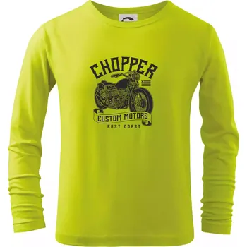 Dětská móda Chopper custom motors - Triko dětské Long Sleeve - 158 cm/12 let ( Limetková )