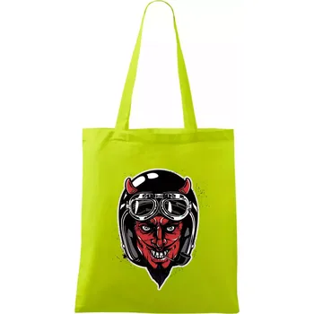 Ďábel motorkář - Taška bavlněná - 42 x 38 cm ( Limetková )