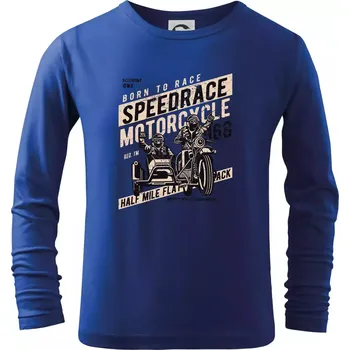 Chlapecké tričko Speedrace motrcycle half mile - Triko dětské Long Sleeve - 122 cm/6 let ( Královská modrá )