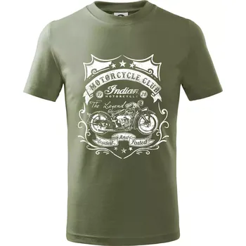 Indian Motorycle Club - Tričko dětské bavlněné - 122 cm/6 let ( Khaki )