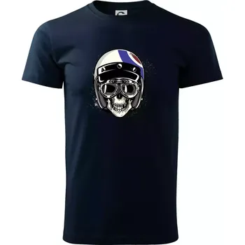 Pánské tričko Moto helma letec - Triko extra velké (5-8XL) - 6XL ( Námořní modrá (velmi tmavá - téměř černá) )