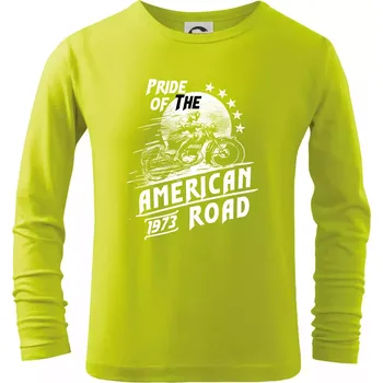 Chlapecké tričko American Pride - Triko dětské Long Sleeve - 158 cm/12 let ( Limetková )