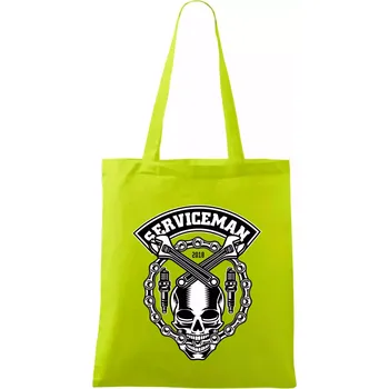 Lebka serviceman - Taška bavlněná - 42 x 38 cm ( Limetková )