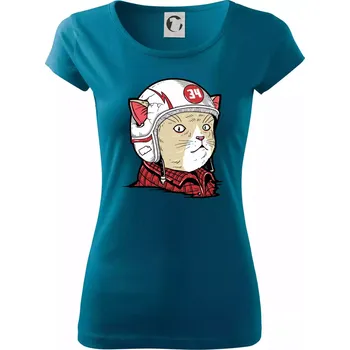 Dámské oblečení Moto kocour - Dámské triko Pure - XL ( Petrolejová )