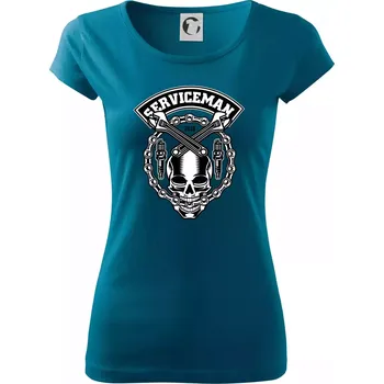 Lebka serviceman - Dámské triko Pure - 2XL ( Petrolejová )
