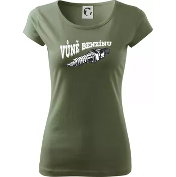 Dámské tričko Vůně benzínu - Dámské triko Pure - M ( Khaki )