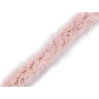 Stuha Všívací lemovka / lampas z umělé kožešiny kulatý šíře 2 cm Varianta: 2 pudrová, Balení: 1 m