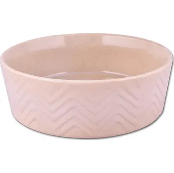 Miska pro psa Keramická miska Zig Zag 18cm písková 1,2l