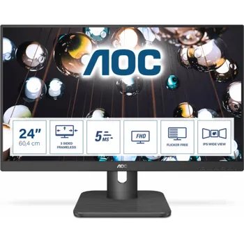 Počítač AOC E1 24E1Q plochý počítačový monitor 60,5 cm (23.8") 1920 x 1080 px Full HD LED Černá